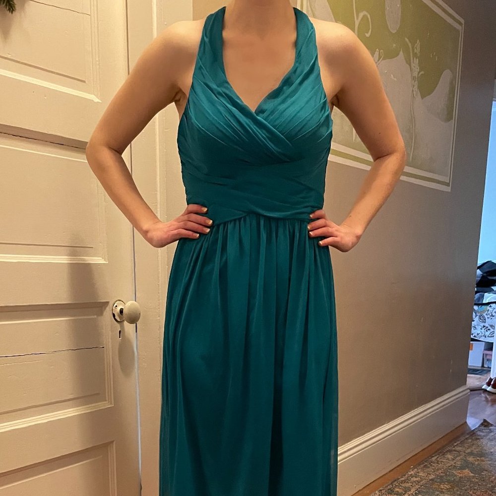 David's Bridal Oasis Blue Bridesmaid's Dress Women's Small S